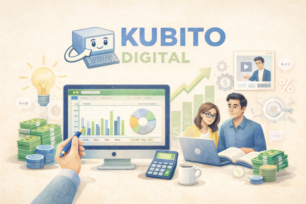 illustration laptop finance graphs